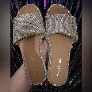 Madden Girl Glittering Slide Sandals
